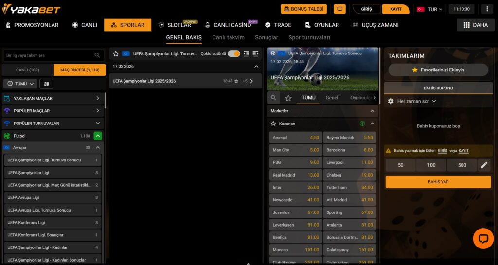 yakabet spor bahisleri